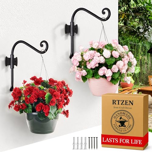 Plant Hangers Outdoor or Indoor Heavy Duty Wall Bracket Hooks (2 Count)