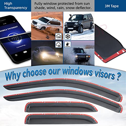 4pcs Window Visors Rain Guards for 02 (4 Count)