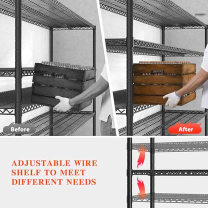 5 Tier Heavy Duty Shelving with Wheels