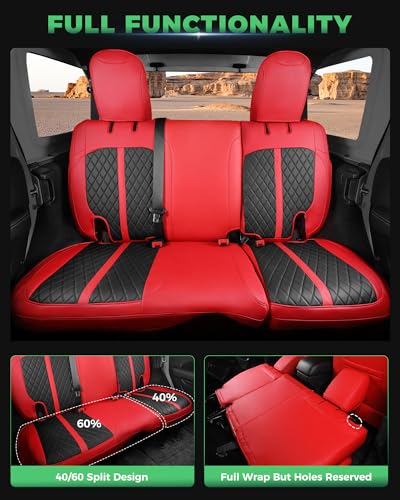 for Jeep Wrangler Leather Custom Car Seat Covers Full Set 4 Door