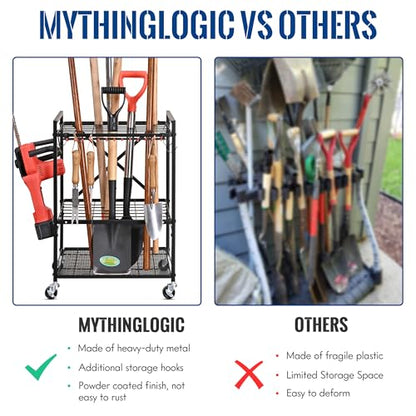 Rolling Garden Tool Organizer for Garage and Yard Tools
