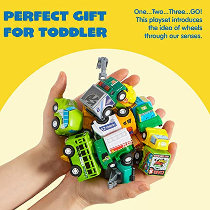 25 Pieces Pull Back Cars and Trucks Toy Vehicles Set for Kids