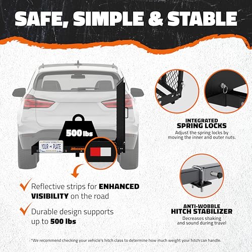 Folding Trailer Hitch Cargo Carrier with Ramp for Wheelchair