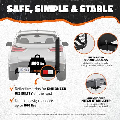 Folding Trailer Hitch Cargo Carrier with Ramp for Wheelchair