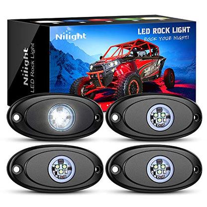 4PCS White LED Rock Lights Underglow Wheel Well Pods (4 Count)
