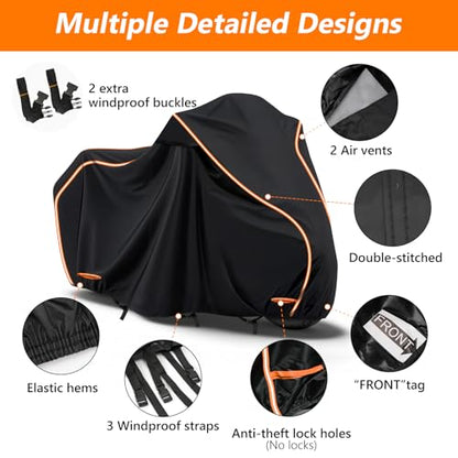 420D Cotton Lining Waterproof Motorcycle Cover for Harley Davidson Cruiser