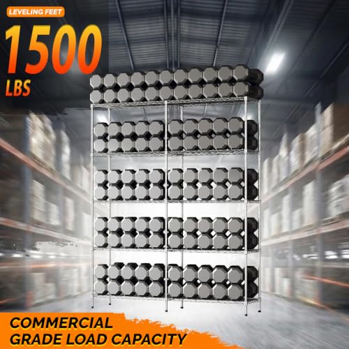 5 Tier Storage Shelves 1430LBS Heavy Duty Metal Shelving