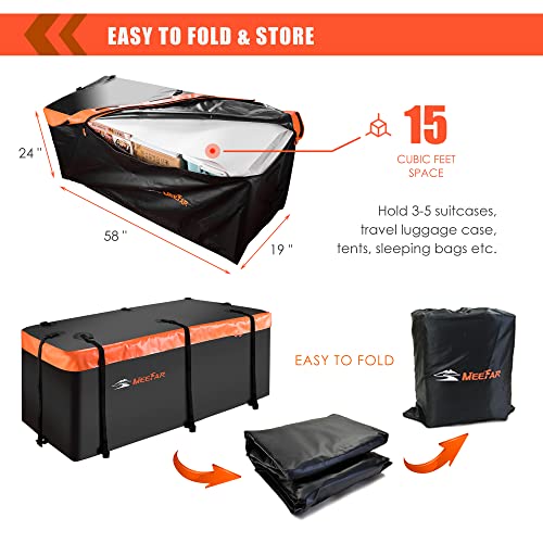 Hitch Mount Cargo Carrier Luggage Bag Waterproof 16 Cubic Feet Luggage Rack