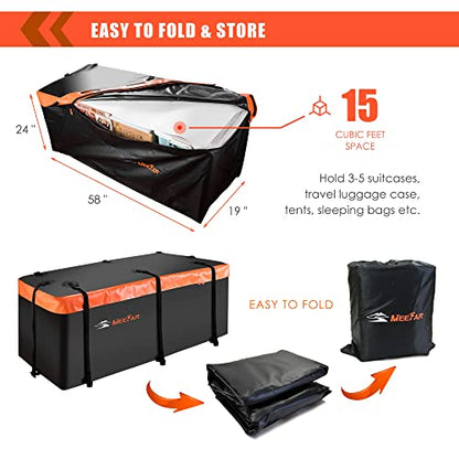 Hitch Mount Cargo Carrier Luggage Bag Waterproof 16 Cubic Feet Luggage Rack