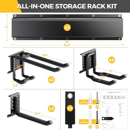 49.5"Garage Tool Organizer Wall Mount 500lbs Garden Tool Organizer