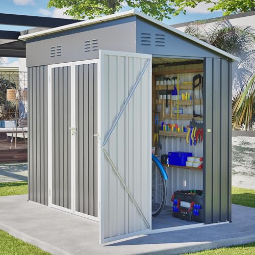4' x 8' Metal Shed with Two Doors