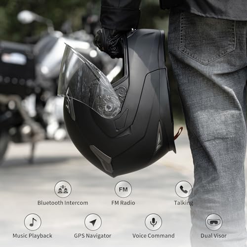 Motorcycle Helmet Bluetooth 5.0 Integrated New EPS FreedConn BM2