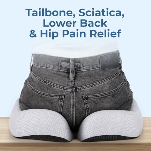 Seat Cushion Memory Foam Chair Cushion for Tailbone Pain Relief