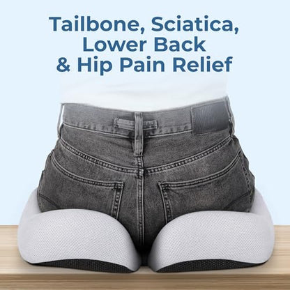 Seat Cushion Memory Foam Chair Cushion for Tailbone Pain Relief