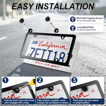 4 Holes Stainless Steel License Plate Frames