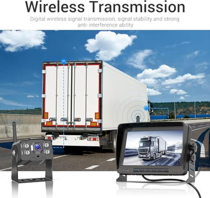 7 Inch Wireless Backup Camera Trucks IP68 Waterproof