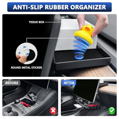 Hideable Under Screen Storage Organizer Compatible with Tesla Model Y 2024