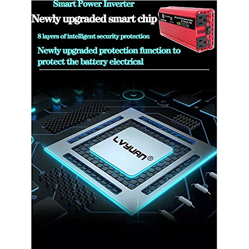 Car 2000W Inverter 12V to 110V AC 900W Continuous USB QC3.0 Off Grid RV