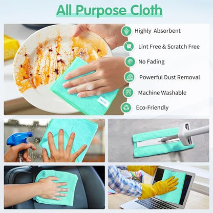 Turquoise Microfiber Cleaning Cloth (8 Count)