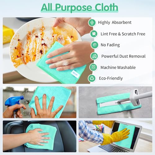 Turquoise Microfiber Cleaning Cloth (12 Count)