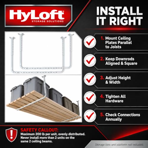 33 in. x 34 in. Adjustable Garage Ceiling Mount Storage Rack Kit