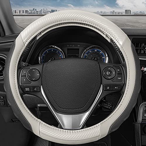 UltraSport White Carbon Fiber Steering Wheel Cover