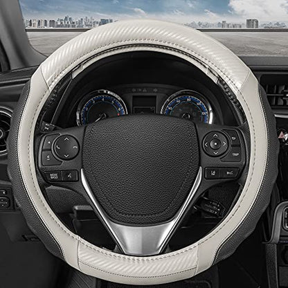 UltraSport White Carbon Fiber Steering Wheel Cover