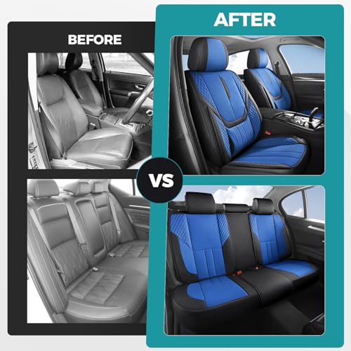 Universal Car Seat Covers for SUVs Sedans Trucks BlackBlue