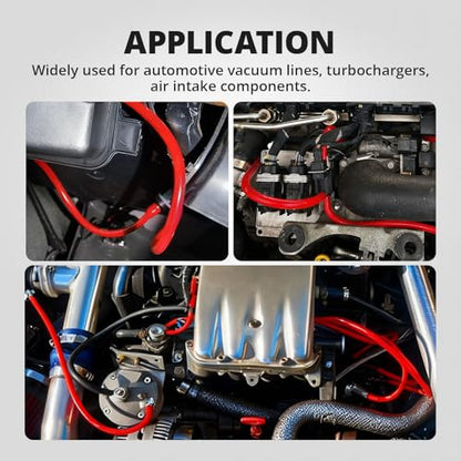5/32 1/4 5/16 1/2 Silicone Vacuum Tubing Hose Line Kit 5FT 130PSI Max Pressure Red (4mm 6mm 8mm 12.7mm)