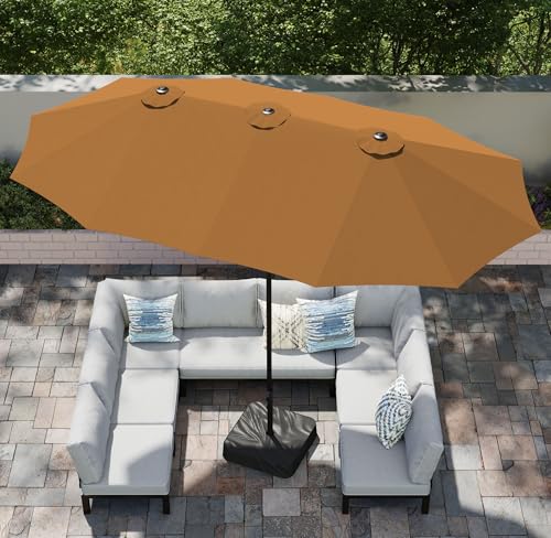 15ft Large Outdoor Patio Umbrella with Base Included