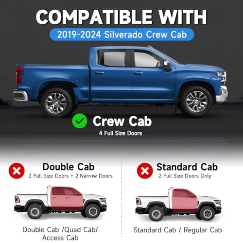6'' Heavy Duty Carbon Steel Running Boards Side Steps Nerf Bars for 2019