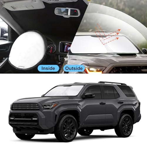 Sun Shade for Toyota 4Runner 2025 2026 Accessories Windshield Sun Shade Window Shade UV Rays Protection Sun Visor Cover with Steering Wheel Sunshade Storage Bag