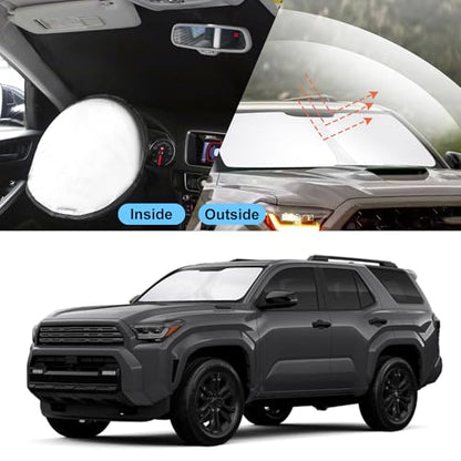 Sun Shade for Toyota 4Runner 2025 2026 Accessories Windshield Sun Shade Window Shade UV Rays Protection Sun Visor Cover with Steering Wheel Sunshade Storage Bag