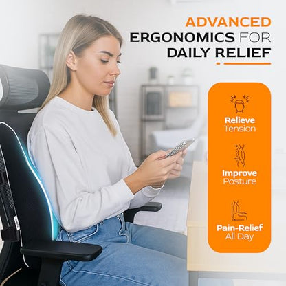 Extra Dense Lumbar Support Pillow with Double Adjustable Straps