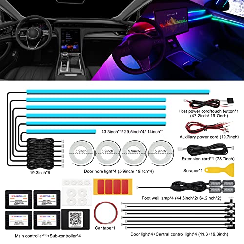 Acrylic Interior Car LED Strip Light with Wireless APP