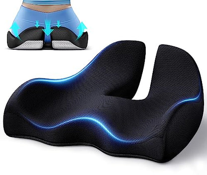 Memory Foam Seat Cushion Relieves Sciatica & Tailbone Pain