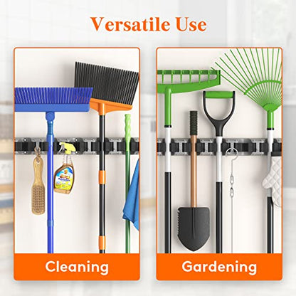 Mop and Broom Holder Organizer Wall Hanging Mount
