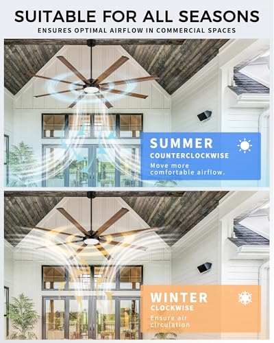 84 Inch Large Ceiling Fan with Light