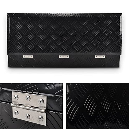 34.5In Aluminum Tool Box 5 Bar Tread ToolBox for Truck Bed Car Outdoor