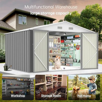 10X12FT Outdoor Metal Storage Shed