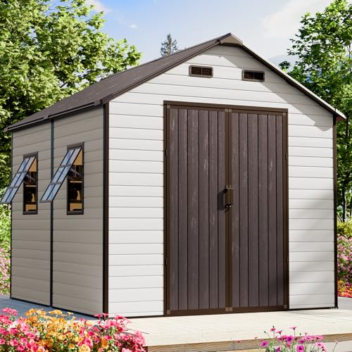 8x8 FT Large Resin Outdoor Storage Shed