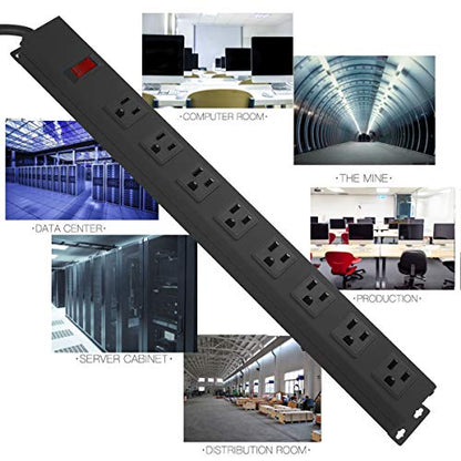 HHOSET Heavy Duty Long 8 Outlets (3 Count)
