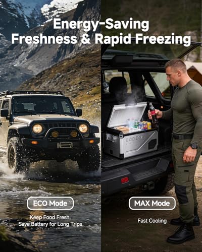 Portable 12V Car Refrigerator 47QT Stainless Steel Fridge