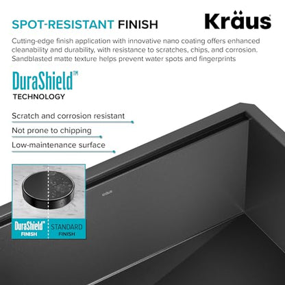 Gunmetal 32 in 16 Gauge Undermount Kitchen Sink KWU110