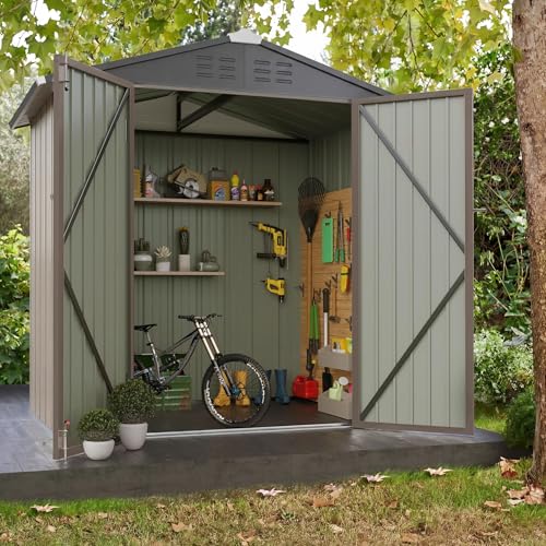 Metal Outdoor Storage Shed 6 x 8 FT Metal Shed with Lockable Door