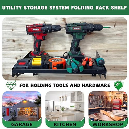 Garage Folding Storage Rack Shelves (2 Count)