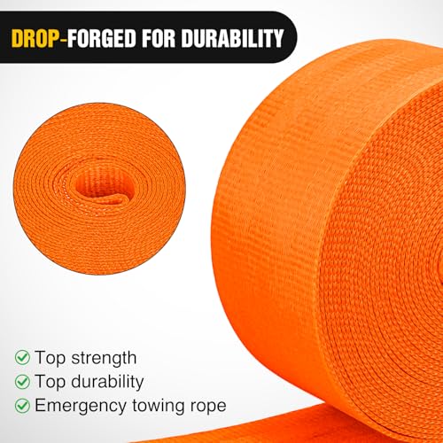 Boat Trailer Winch Strap 2" x 20' with Steel Hook