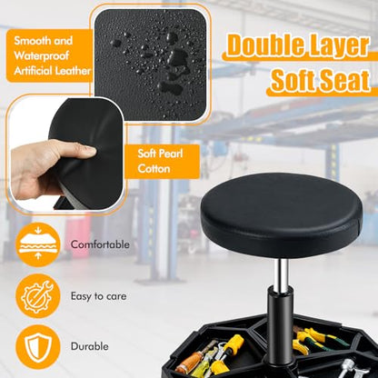 Adjustable Mechanic Rolling Stool