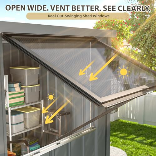 Corner 6x6 Storage Sheds & Outdoor Storage with Openable Windows