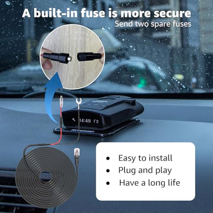 RJ11 Radar Detector Hardwire Kit for Uniden R1 R3 R7 R8 R8W DFR7